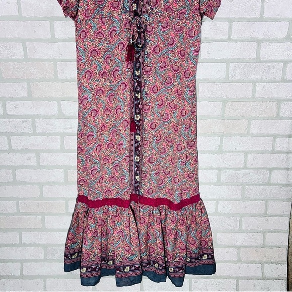 Anthropologie Boemo Paisley Maxi Boho Dress Size M - Picture 2 of 10